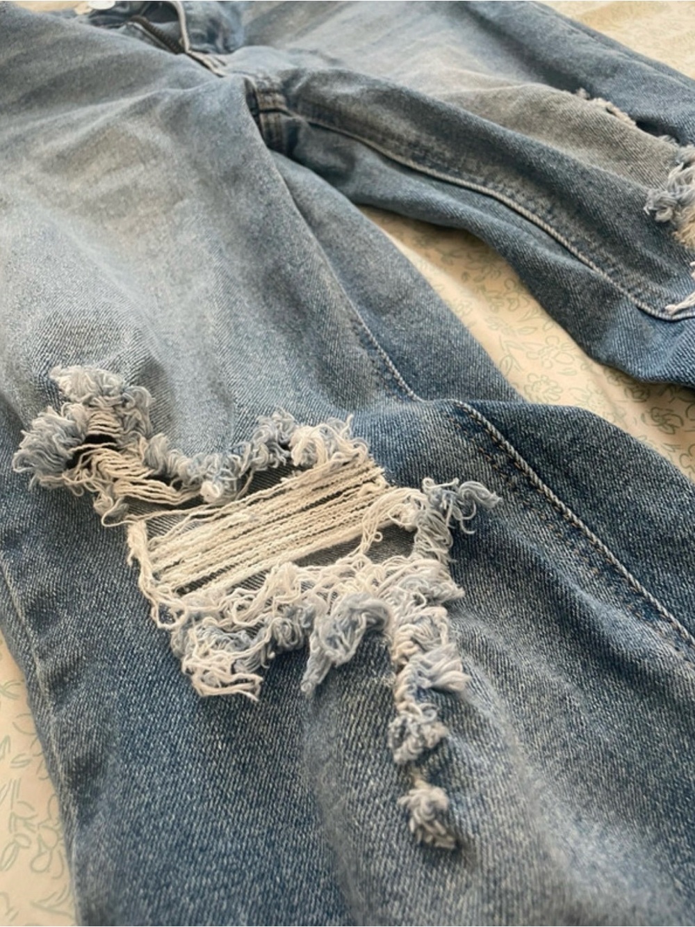 Almost Famous Light Blue Distressed Boyfriend Jeans